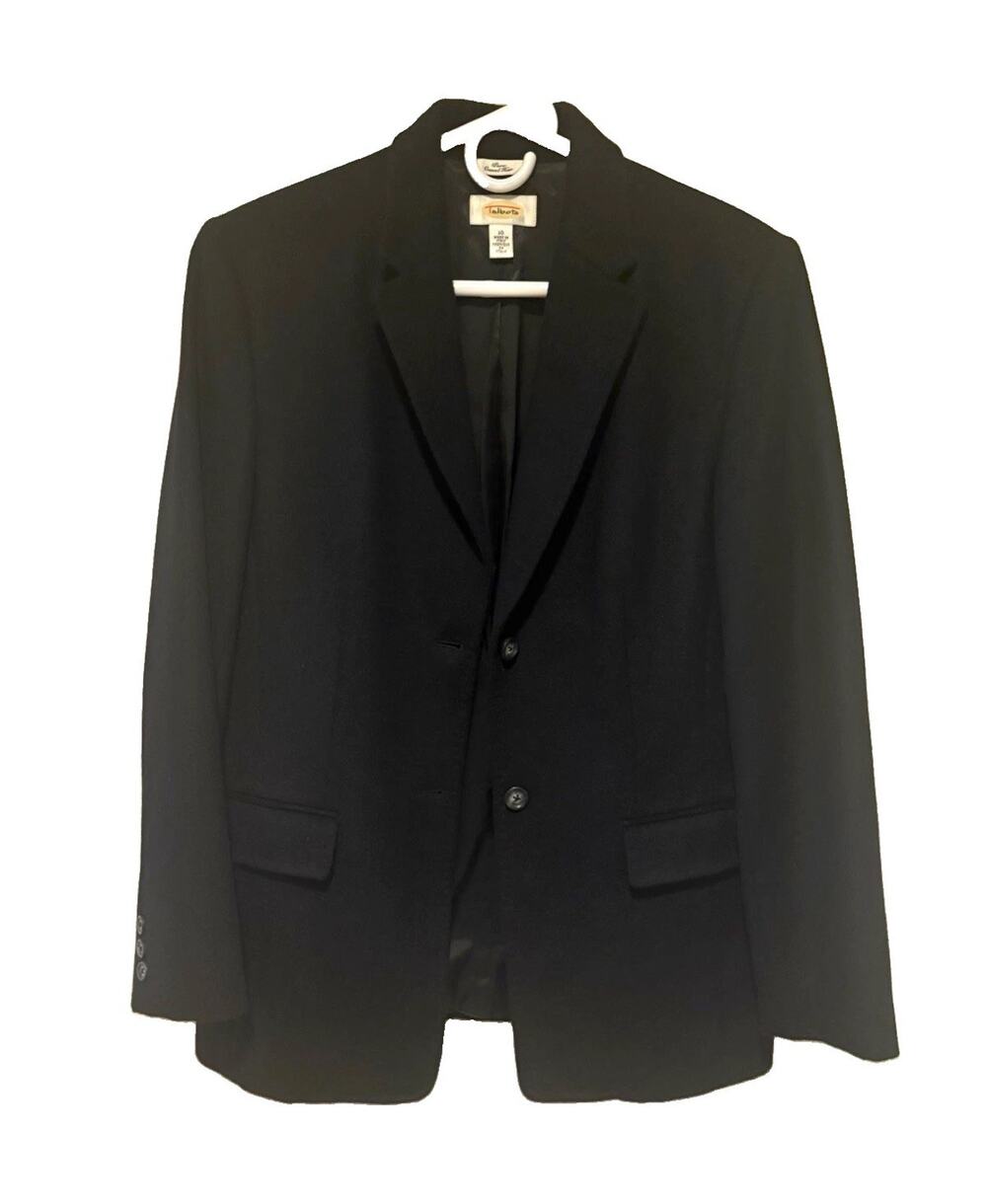 Talbots Women's 10 Black 100% Pure Camel Hair Blazer Jacket Made in Italy